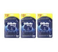 (CONFEZIONE DA 3) RASOIO USA E GETTA GILLETTE BLUE 3 UOMO 12DB 3X12DB VENDITO...