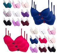 Confezione da 3 Reggiseni Classici da Donna, con Coppe morbide, in Diversi Colori e Dimensioni, con o Senza Effetto Push-up. Si Prega di Acquistare Due Numeri più Grandi, Hell-Pink (ohne Push-up), 5B