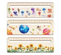 Confezione Da 3 Righelli In Legno Per Bambini, Righelli Creativi, Cancelleria Carina, Righelli Per Studenti, Righelli Per Studenti, Cancelleria Per Bambini, Aiuti Alla Lettura