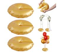 Confezione da 3 sacchetti d'acqua dorati per supporti per archi nuziali, resistenti pesi di base riempiti d'acqua per cornici in metallo, base riempibile con acqua ispessita (3 pezzi)