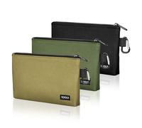 Confezione da 3 sacchetti per attrezzi di alta qualità con cerniera, piccoli sacchetti per attrezzi da 20,3 cm, con moschettone, resistenti, fondo piatto, multiuso, organizer per utensili, cancelleria