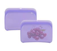 Confezione da 3 sacchetti riutilizzabili per alimenti, in silicone, adatti per freezer, lavabili in lavastoviglie, contenitori per alimenti in 3 misure, per carne, panini, snack (viola)