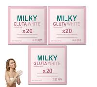 Confezione da 3 saponi bianchi al glutatione al latte 20x, sapone sbiancante glutatione e barra detergente nutriente delicata bagnoschiuma idratante per donne e uomini, sapone bianco glut