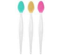Confezione da 3 scrubber per il viso in silicone e strumento per la pulizia delle labbra, spazzola per la pulizia dei pori su entrambi i lati 2 in 1 per rimozione dei punti neri e un'esfoliazione