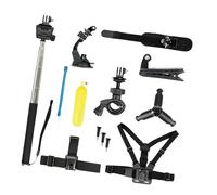 Confezione da 3 set di montaggio professionale per action camera, pettorale, per autoritratti con asta di assorbimento per riprese sportive all'aperto, registrazione e registrazione ABS