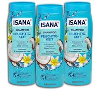 Confezione da 3 shampoo ISANA Umidità, acqua di cocco e pantenolo, 3 x 300 ml
