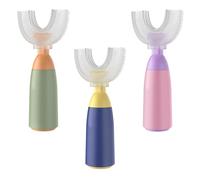 Confezione da 3 spazzolini da denti per bambini a forma di U, in morbido silicone per uso alimentare, spazzolino da denti a 360°, per uso manuale, per bambini dai 2 ai 12 anni
