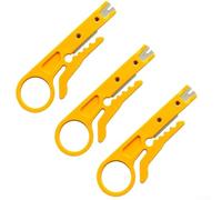 Confezione da 3 spelafili multifunzione e pinza crimpatrice per cavi UTP/STP, 9 cm, giallo, pinza spellafili e pinza spellafili per lavori elettrici