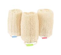 Confezione da 3 spugne naturali di luffa organica per la pulizia della pelle esfoliazione della pelle Bagno e cura della schiena spa doccia corpo Puff Scrubber Lofa Loofa Luffa Loffa Cura quotidiana