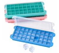 Confezione da 3 stampi per cubetti di ghiaccio con coperchi, 108 cubetti di ghiaccio riutilizzabili per uso alimentare, senza BPA, facili da rilasciare, impilabili, flessibili, per raffreddare whisky