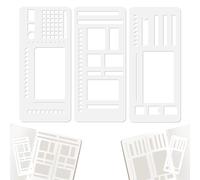 Confezione da 3 stencil flessibili per appunti e disegni, stencil riutilizzabili per bullet journal, segnalibri, planner, striscioni, linee ed elenchi, stencil a puntini
