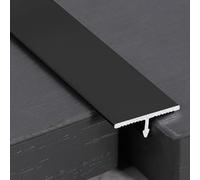 Confezione da 3 strisce di transizione per porte in alluminio nero resistente, profilo a T, per scale e controsoffitto, per transizioni di porte di casa e ufficio