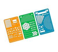 Confezione da 3 strumenti misurazione in plastica con guide progettazione geometrica per modello diario per appunti campo Modello in plastica