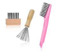 Confezione da 3 strumenti per la pulizia delle spazzole per capelli, set 2 in 1 per la pulizia dei pettini con rastrello in filo metallico per rimuovere la polvere dei capelli dagli aspirapolvere, uso