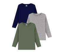 Confezione da 3 T-shirt a maniche lunghe Blu 5 anni - 108 cm Tinta unita