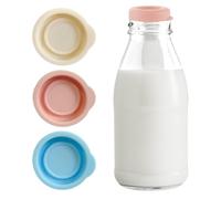 Confezione da 3 tappi in silicone per bottiglie di latte britanniche | Riutilizzabili, in vetro, perfetti per bottiglie di latte britannico da una pinta | Lavabile in lavastoviglie a tenuta stagna in