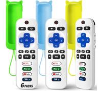 Confezione da 3 telecomandi di ricambio solo per Roku TV con custodia protettiva in morbido silicone (si illumina al buio), telecomando universale per Smart TV TCL/Onn/Hisense/Sharp/Element/Philips