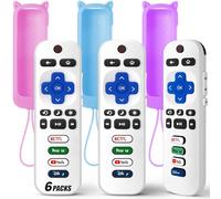 Confezione da 3 telecomandi di ricambio solo per Roku TV con custodia protettiva in morbido silicone (si illumina al buio), telecomando universale per Smart TV TCL/Onn/Hisense/Sharp/Element/Philips