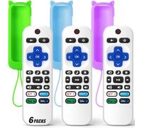 Confezione da 3 telecomandi di ricambio solo per Roku TV con custodia protettiva in morbido silicone (si illumina al buio), telecomando universale per Smart TV TCL/Onn/Hisense/Sharp/Element/Philips
