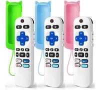 Confezione da 3 telecomandi di ricambio solo per Roku TV con custodia protettiva in morbido silicone (si illumina al buio), telecomando universale per Smart TV TCL/Onn/Hisense/Element/Sharp/Philips