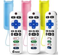 Confezione da 3 telecomandi di ricambio solo per Roku TV con custodia protettiva in morbido silicone (si illumina al buio), telecomando universale per Smart TV TCL/Onn/Hisense/Sharp/Element/Philips