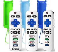 Confezione da 3 telecomandi di ricambio solo per Roku TV con custodia protettiva in morbido silicone (si illumina al buio), telecomando universale per Smart TV TCL/Onn/Hisense/Sharp/Element/Philips