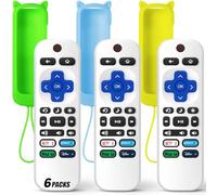 Confezione da 3 telecomandi di ricambio solo per Roku TV con custodia protettiva in morbido silicone (si illumina al buio), telecomando universale per Smart TV TCL/Onn/Hisense/Sharp/Element/Philips