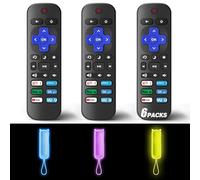 Confezione da 3 telecomandi di ricambio solo per TV Roku con custodia protettiva morbida (si illumina al buio), telecomando universale per Smart TV TCL Roku/Hisense Roku/Onn Roku/Sharp Roku/Element