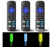 Confezione da 3 telecomandi di ricambio solo per TV Roku con custodia protettiva morbida (si illumina al buio), compatibile con Smart TV TCL Roku/Hisense Roku/Onn Roku/Philips Roku/Element Roku/Sharp