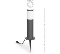 Confezione da 3 terminali da esterno PHILIPS Garden Link - Bassa tensione - 24W, IP44, 2700K - Antracite