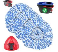 Confezione da 3 testine di ricambio per mocio + 1 base triangolare compatibile con Vileda 2 Tank System Mop Head, ricariche facili da pulire per una pulizia efficiente del pavimento