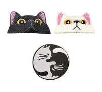 Confezione Da 3 Toppe Ricamate, Toppe Termoadesive A Forma Di Gatto, Toppe Decorative Con Faccia Di Gatto, Toppe Termoadesive Per Abbigliamento, Toppe Artigianali