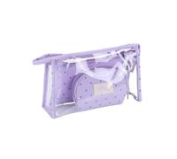 Confezione da 3 trousse da viaggio in PVC per organizzare il bagno o il trucco, custodia per la casa, contenitore organizer blu, Viola, as description, come descrizione