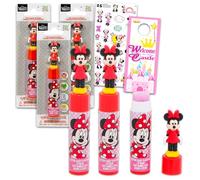 Confezione da 3 tubetti di balsamo per le labbra di Minnie Mouse, confezione con 3 balsami per labbra Disney per bomboniere e adesivi, altro ancora | Balsamo per labbra Minnie Mouse per ragazze e