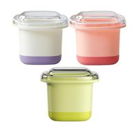 Confezione da 3 vassoi per cubetti di ghiaccio per uso alimentare, con manico facile da impugnare, contenitori colorati per granite e gelati