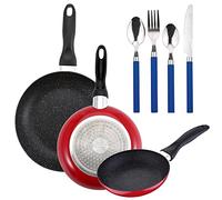 Confezione da 3 veleni San Ignatio Ø16 cm Ø20 cm Ø24 cm + set di 24 pezzi Portaoggetti in acciaio inossidabile con comandi di colore blu