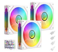 Confezione da 3 ventole ARGB per PC da 120 mm, ventola per PC 5 V3 PIN e 12 V4 pin, con effetto Infinite specchio, durata 40.000 ore