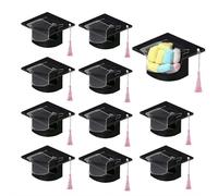 Confezione da 30 biglietti per caramelle con cappello di laurea con nappe e cupole, bomboniere fai da te per feste di laurea per classe 2026, piccole scatole regalo per cerimonie scolastiche