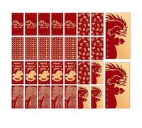 Confezione da 30 Buste Rosse Per L'Anno Del Cavallo 2026 - Simpatici Pacchetti Fortunati Rosso Con Zodiacali (Hong Bao) Per Il Capodanno Cinese - Rotae Buste Faür Che Capodanno Cinese, Rotae