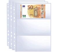 Confezione da 30 Custodie per Banconote a 180 Tasche a 11 Fori, Pagina di Ricarica per Album, Fogli di Valuta a Doppia Faccia con 3 Tasche per la Raccolta di Euro, Contanti Cartamoneta