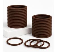 Confezione da 30 elastici per capelli castani, senza cuciture, per capelli spessi, senza metallo, per coda di cavallo per donne, ragazze, scuola e sport