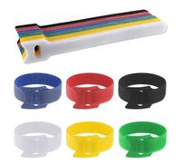 Confezione da 30 fascette riutilizzabili per cavi con gancio ad anello, per gestione dei cavi, fascette per ufficio e casa, data center, multiuso, regolabili (colori assortiti)