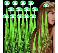 Confezione da 30 fermagli per capelli con luci a LED, in fibra ottica, per trecce e trecce, per feste, festival, feste, bar, concerti (verde)