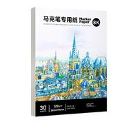 Confezione da 30 fogli a prova di marcatore 8 K a doppia faccia per disegno professionale e schizzi, fogli di carta da disegno per schizzi portatili per artisti