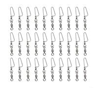 Confezione da 30 girelle da pesca Coastlock con cuscinetto a sfera per una gestione della tensione senza sforzo, connettori in acciaio inox per pesca e kiting (2/0)