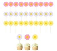 Confezione Da 30 Inserti Con Margherite, Decorazione Per Torta Con Margherite, Decorazione Floreale Per Compleanno Di Bambini, Decorazione Floreale Con Margherita