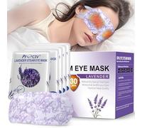 Confezione da 30 maschere per occhi al vapore, color lavanda, impacco caldo per occhi secchi, maschere per dormire, riscaldate automaticamente, rilassanti, per donne, calore umido, lenitiva