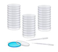 Confezione da 30 pirottini in plastica sterile con coperchio, diametro 90 mm, con 30 pipette di trasferimento in plastica, 3 ml, per esperimenti di laboratorio scientifico, biologia e microbiologia