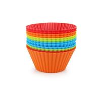 Confezione da 30 pirottini in silicone per cupcake, riutilizzabili, antiaderenti, per forno e microonde