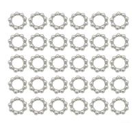 Confezione da 30 portatovaglioli in argento, con perle finte e strass, per matrimoni, banchetti, feste, decorazione da tavolo, design elastico si adatta alla maggior parte dei tovaglioli, 1,57
